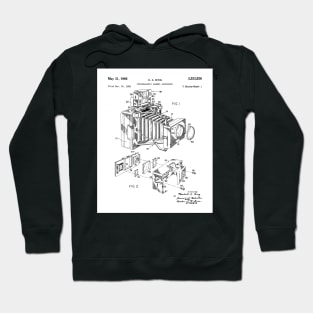 Vintage Camera Patent - Photographer Camera Art - Black And White Hoodie